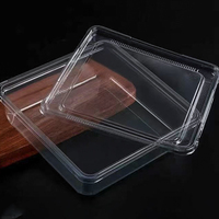 Boîte d'emballage alimentaire carrée transparente en PET de qualité alimentaire, modèle TC-76, pour pain, gâteaux, biscuits, salades et sushis – Vente en gros usine