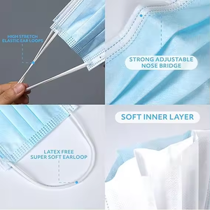 หน้ากากอนามัยทางการแพทย์แบบใช้แล้วทิ้งผ้านอนวูฟเวนสำหรับใช้ใน3Ply ออกแบบโลโก้ได้ตามต้องการ - Product Image 3