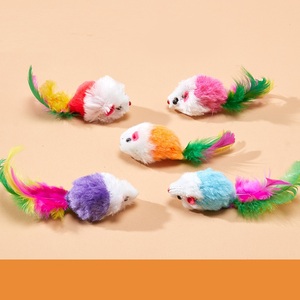 Vendita calda giocattolo interattivo per gatti di peluche con piume colorate che frusciano in stile moderno eco-friendly Design Self-Play per animali domestici - Product Image 4