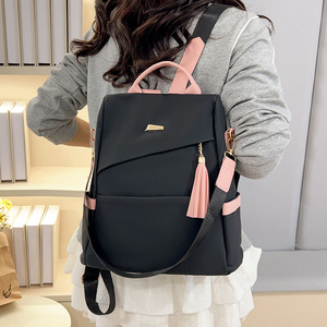 Nuovissime borse a doppia spalla Anti-furto a contrasto di colore con Design unico zaino da <span class=keywords><strong>donna</strong></span> con cerniera nappa - Product Image 2