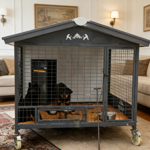 วิลล่าสัตว์เลี้ยงสุดหรูพร้อมระบบทำความร้อน ควบคุมอุณหภูมิได้สองจุด ประตูแบบฝัง ประตูทำความสะอาด ฉากกั้น และทางเข้าสัตว์เลี้ยงแบบพีซี - Product Image 5