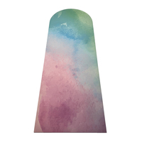 Tapis de yoga ovale en PU givré mat, motif marbre violet, pour Pilates et voyage, créez votre propre tapis de yoga en forme d'arche