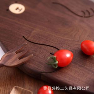 Cartoon Bear Solid Wood Serving <b>Tray</b> For Dessert And <b>Snacks</b> Afternoon Tea Party Use Decorative Design - Product Image 4