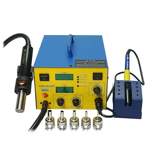 YAXUN YX-902D + stasiun pengerjaan ulang BGA Digital udara panas besi solder pemanas SMD dengan 5 nozel 220V 110V