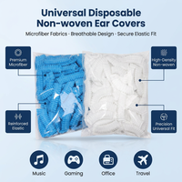 Couvre-écouteurs jetables écologiques en tissu non tissé enduit - Coussinets d'oreille sanitaires extensibles anti-poussière pour écouteurs supra-auriculaires