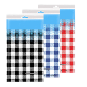 Red and white grid PEVA disposable plastic table cloth picnic party waterproof oil - proof washout table cloth