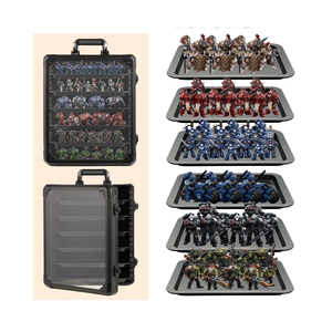 Étui de transport miniature, boîte de rangement miniature avec 6 plateaux, cadre <span class=keywords><strong>en</strong></span> alliage d'<span class=keywords><strong>aluminium</strong></span>, présentoir et transport pour figurines d'<span class=keywords><strong>action</strong></span> - Product Image 4