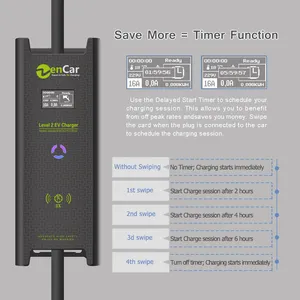 Zencar TUV IEC 62752 Type B Zencar 16A 3.6KW EV Portable Charger With IEC 62196 Type 2 Schuko