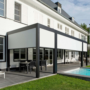 Pergola électrique en aluminium TSPK avec rideau <span class=keywords><strong>occultant</strong></span> motorisé à fermeture éclair, stores à enroulement modernes et simples - Product Image 5