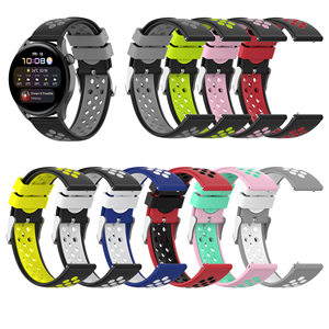 Tschick – Bracelet en Silicone 22mm pour <span class=keywords><strong>Galaxy</strong></span> Watch 3 46mm 42 Active 2 S3 pour Huawei Watch 3/3 pro - Product Image 2