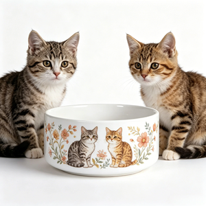 Mangkuk Makanan Kucing Sublimasi Polos Terlaris 600ml Alas Porselen Putih Cetak Foto Full Wrap Kustom untuk Hewan Peliharaan - Product Image 4