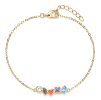 Pulsera de Plata de Ley 925 Chapada en Oro de 18K Personalizable de Silver City Factory, Apilable, con Gemas de Circonita Cúbica de Colores, un Regalo Moderno