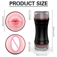 Godet Masturbateur Masculin 3-en-1 avec Effet de Succion et Vibration, Réplique de Vagin Réaliste, Outil de Sexe Oral pour Homme Adulte