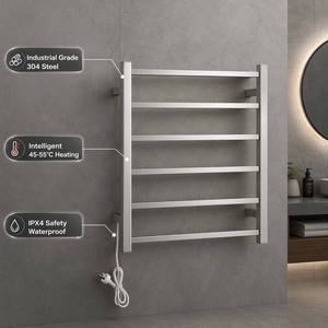 Scaldasalviette Elettrico Intelligente a Parete in Acciaio Inox 304 con Riscaldatore per Hotel, 4 Barre - Product Image 4