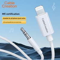 Cable auxiliar estéreo de 8 pines con certificación MFI de 3.5 mm al por mayor, precio directo de fábrica para uso doméstico y en computadoras