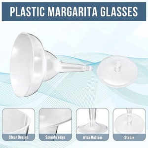 Vasos de Margarita de Plástico de 8 oz, Irrompibles, Desechables, Desmontables y Reutilizables para Margaritas, <span class=keywords><strong>Martini</strong></span> y Cócteles - Product Image 3