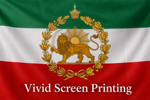 Bandera Histórica de Irán con Corona de León, Personalizada, de Poliéster, 3x5 pies, Posterior a la Revolución Constitucional - Product Image 5