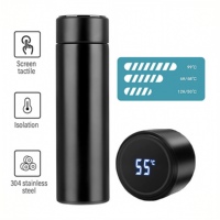Taza termo inteligente de 500ml, taza de coche de acero inoxidable 304, vaso de té y café, temperatura del agua, pantalla LED, termo portátil