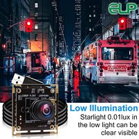 Cámara Web ELP H.264 1080P con Sensor IMX323, Mini Cámara USB de Baja Iluminación, Módulo de Cámara de Gran Angular de 180 Grados con Micrófono para PC