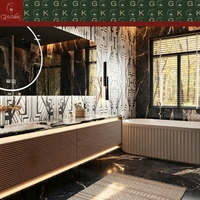 Meuble-lavabo mural GOLDKING moderne en marbre antique avec double vasque encastrée et tiroir pour projets de villas et appartements