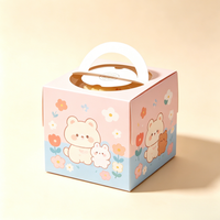 Boîte à gâteau jetable transparente avec fenêtre et poignée, boîte d'emballage pliable en papier pour gâteau d'anniversaire, dessert, pâtisserie, vente en gros