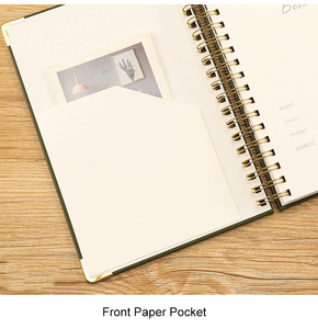 Tùy Chỉnh <span class=keywords><strong>A5</strong></span> Xoắn Ốc Ràng Buộc Kế Hoạch Máy Tính Xách Tay Dây Vàng Cuộn Dây Xoắn Ốc Ràng Buộc PU Da Bìa Cứng Tạp Chí Máy Tính Xách Tay - Product Image 6