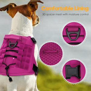 Harnais tactique robuste moderne pour chiens de grande taille, sans traction, réglable, réfléchissant, système Molle, nylon de qualité militaire K9 - Product Image 2