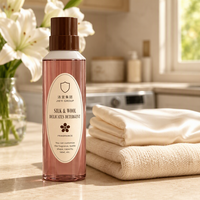 Détergent à lessive liquide en vrac personnalisé en flacon cylindrique en bois de rose, produits de lavage, parfum longue durée, fraîcheur, produits de nettoyage