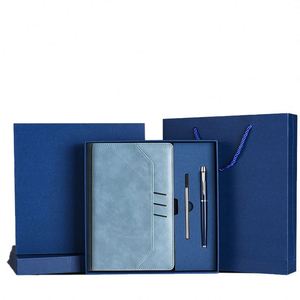 Factory New Custom Notebook Business Officel Thread Hardcover Luxury High and Big Pocket Book Pen Corporate Gift Set - Product Image 4