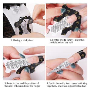 BORN PRETTY 500 Unids/set Nail Form Paper Venta al por mayor Acrílico UV Gel Extensión Nail Tools Dual Nail Forms para uso en salón - Product Image 6