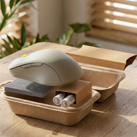 Boîte d'emballage suspendue en pulpe moulée sur mesure, écologique, durable, biodégradable, conteneur en pulpe pressée à sec pour souris d'ordinateur et électronique