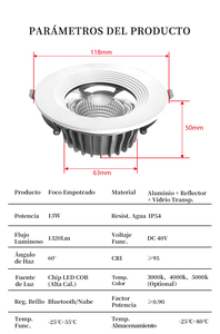 Luminaria LED Empotrada Comercial Inteligente con Atenuación y Temporizador por Aplicación, Chip LED Importado para Centros Comerciales, Estacionamientos, Hospitales - Product Image 3