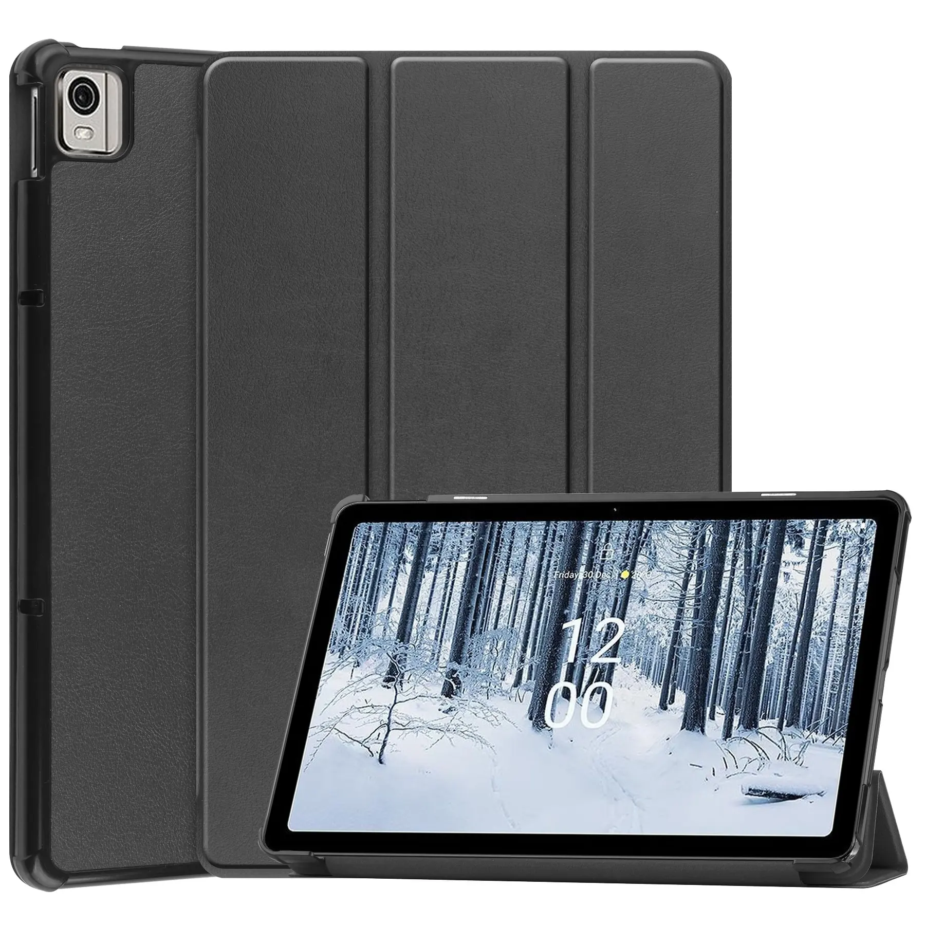 Flip Leather Slim Smart Cover custodia rigida per tablet con supporto a tre ante per Nokia T21 10.4 pollici 2022