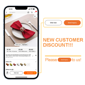 Servilletas de Tela <span class=keywords><strong>Bordadas</strong></span> Personalizadas para Restaurante, Servilletas de Tela de Algodón para Hotel, Servilletas Personalizadas con Logotipo para Restaurante - Product Image 6