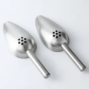 Stainless Steel Ice Scooper Porous Colander Home Bar And Party Ice Scoop With Hole Stainless Steel Ice Digging With Hole