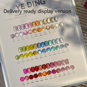 Vernis à ongles gel UV effet œil de chat, couleur uniforme, gel magnétique avec base coat pour salon professionnel - Product Image 4