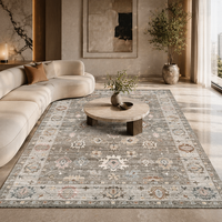 Tapis lavable à imprimé floral, tapis à poils ras doux pour salon, chambre à coucher, salle à manger, décoration intérieure