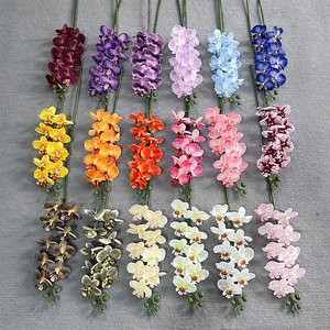 Bouquet de fleurs artificielles en tissu 3D, orchidée, faite à la main, en soie, décoration de mariage, arrangement au sol, tissu plastique, respectueux de l'environnement - Product Image 2