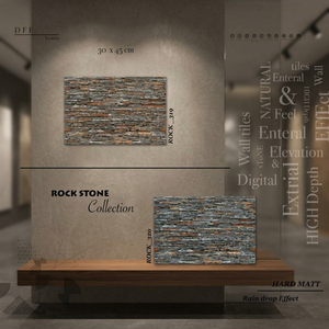 Azulejos de Pared para Exterior de Cerámica Digital con Diseño de Piedra Natural en Relieve de Alta Profundidad, 300x450mm (30x45cm), Elevation Concept 12x18, Acabado Satinado Mate - Product Image 5