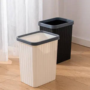 家用和厨房可堆叠塑料厨房垃圾桶智能黑白方形垃圾桶和杂物篮
