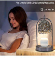 Lampe chauffante électrique en cristal artisanale avec 2 ampoules luminosité réglable et minuterie en métal pour la pendaison de crémaillère
