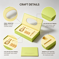 Boîte cadeau en papier avec fenêtre rabattable personnalisée pour l'emballage d'un ensemble de manucure et nail art
