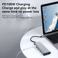 Hub USB-C 13-en-1 TW13A PD 100W Station d'accueil 8K30Hz 4K120Hz Double DP VGA RJ45 1000M USB 3.0 Adaptateur Audio SD TF
