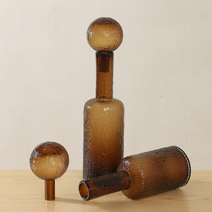 Portacandele <span class=keywords><strong>in</strong></span> <span class=keywords><strong>vetro</strong></span> marrone con coperchio Premium per la casa vaso morbido decorazione atmosfera artistica centrotavola da tavolo - Product Image 2
