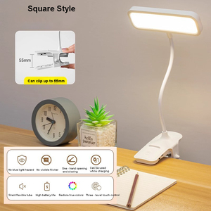 Lámpara de Clip LED recargable por USB, diseño moderno, atenuación continua, cuello de cisne, lámparas de noche, abrazadera para el cuidado de los ojos, lámpara de mesa para estudiar - Product Image 5