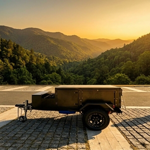 Remolque Ligero para Campamento Todoterreno, Autocaravana con <span class=keywords><strong>Cocina</strong></span> Deslizable para Viajes por Tierra, Viajes al Aire Libre, Viajes Familiares - Product Image 2