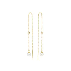 Nagosa-pendientes de cadena de plata de ley 925, joyería barata de oro de 14k y 18k, con cable de perlas de circonia cúbica, venta al por mayor