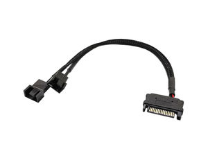 SATA-Verbindungs leitung HUB 15-polig an <span class=keywords><strong>2</strong></span> Anschlüsse <span class=keywords><strong>3</strong></span>-polig oder 4-polig CPU-Kühler lüfter Computer gehäuse PC-Lüfter kabel adapter anschlüsse 30cm - Product Image 5