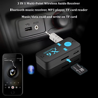 Receptor de Audio Auxiliar Inalámbrico BT, Adaptador de 3.5mm, Kit para Auto sin Manos Libres, Función de Lectura de Tarjetas TF, Reproducción A2DP, Receptor de Música Mp3