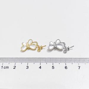 31369 Accessoires en perles DIY Argent S925 Pendentif papillon vide pour femme avec perles rondes de 9 à 15 mm Pendentif et breloques de haute couture - Product Image 4